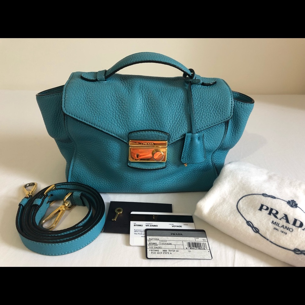 prada small grained leather crossbody bag bt0962